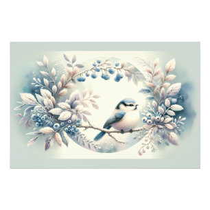 Winter Blaubeeren-Kranz Fotodruck