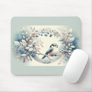 Winter Blaubeeren-Kranz Mousepad