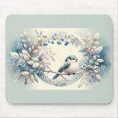 Winter Blaubeeren-Kranz Mousepad (Vorne)