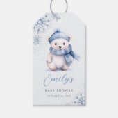 Winter Blaue Eisbär-Gunstanhänger Geschenkanhänger (Vorderseite)