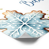 Winter Blaue Lebkuchen Willkommensschild Tafel Poster (Ecke)