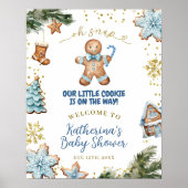 Winter Blaue Lebkuchen Willkommensschild Tafel Poster (Vorne)