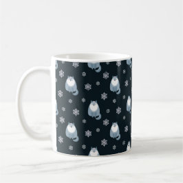 WINTER BLAUE & WHITE HOLIDAY WOLVES KAFFEETASSE