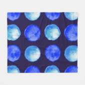 Winter-blaues Aquarell-großes Punkt-Muster Fleecedecke (Vorderseite (Horizontal))