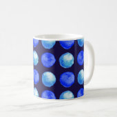 Winter-blaues Aquarell-Punkt-Muster Kaffeetasse (VorderseiteRechts)