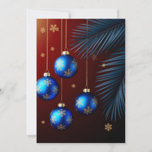Winter Blaues Ornament Leuchten 🎄❄️ Elegantes Wei Karte