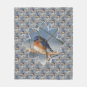 Winter Blaumeise Natur Vogel Kunst Muster Fleecedecke (Vorderseite)