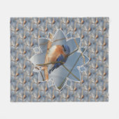 Winter Blaumeise Natur Vogel Kunst Muster Fleecedecke (Vorderseite (Horizontal))