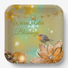 Winter Blessings paper plates  Pappteller