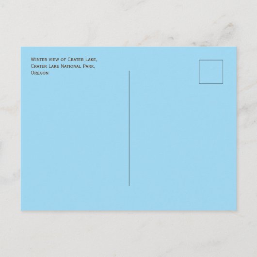Winter Blick auf Kratersee, Kratersee NP, Oregon Postkarte (Rückseite)