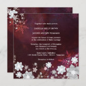 Winter Blings Merlot & White Wedding Einladung (Vorne/Hinten)