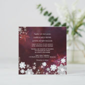 Winter Blings Merlot & White Wedding Einladung (Stehend Vorderseite)