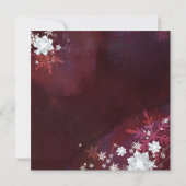 Winter Blings Merlot & White Wedding Einladung (Rückseite)