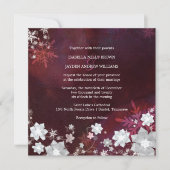 Winter Blings Merlot & White Wedding Einladung (Vorderseite)
