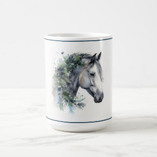Winter Bliss Watercolor Horse Tasse