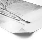 Winter Blizzard Snowy Tree White-Out Abstrakt Fotodruck (Ecke)