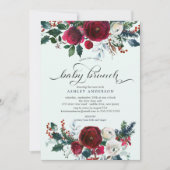 Winter Bloom Floral Baby Dusche Brunch Einladung (Vorderseite)