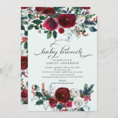 Winter Bloom Floral Baby Dusche Brunch Einladung (Vorne/Hinten)