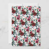 Winter Bloom Floral Brautparty Bingo Spiel Einladung (Rückseite)