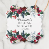 Winter Bloom Floral Brautparty Gefallen Geschenkanhänger (Rückseite)