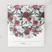 Winter Bloom Floral Brautparty Platzkarte (Außenseite Aufgefaltet)