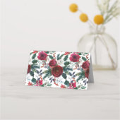 Winter Bloom Floral Brautparty Platzkarte (Rückseite)