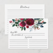 Winter Bloom Floral Brautparty Rezept Card Postkarte (Vorne/Hinten)
