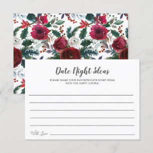 Winter Bloom Floral Bridal Date Night Idea Karte