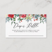 Winter Blooms Baby Duschdusche Windeln Raffel Begleitkarte (Vorderseite)