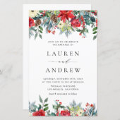 Winter Blooms Garland Bloral Wedding Einladung (Vorne/Hinten)