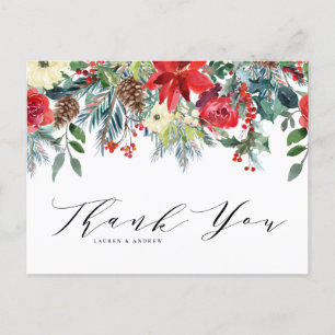 Winter Blooms Garland Botanische Hochzeit Danke Postkarte