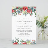 Winter Blooms Garland Botanische Hochzeit Einladun (Stehend Vorderseite)