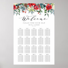 Winter Blooms Garland Hochzeitstabelle Poster