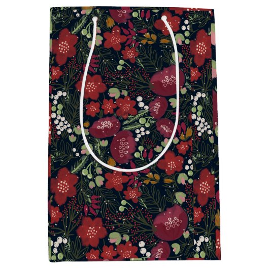 Winter Blooms Geschenktasche Mittlere Geschenktüte (Vorderseite)