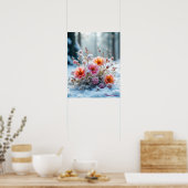 Winter Blooms in the Snow – Gentle Floral Serenity Poster (Küche)