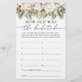 Winter Bloral Wie alt ist die Braut zu sein, um zu (Vorderseite)