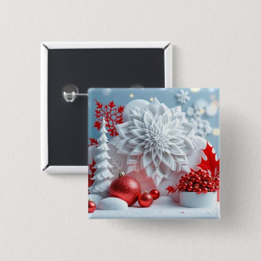 Winter Blossom Composition Button (Vorne & Hinten)