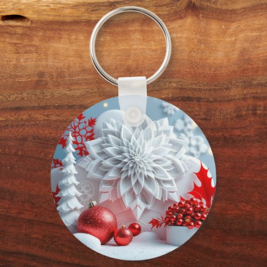 Winter Blossom Composition Schlüsselanhänger (Rückseite)