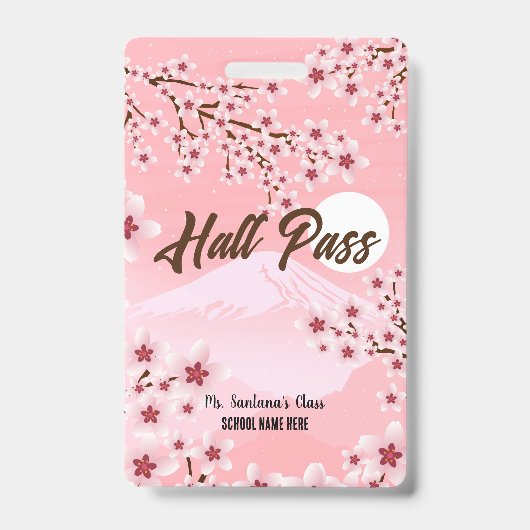 Winter Blossom Hall Pass Abzeichen Ausweis (Vorderseite)