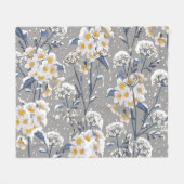 Winter Blossom: zartes Blumenmuster Fleecedecke (Vorderseite (Horizontal))