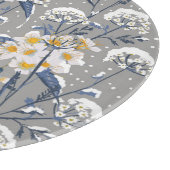 Winter Blossom: zartes Blumenmuster Schneidebrett (Ecke)