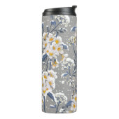 Winter Blossom: zartes Blumenmuster Thermosbecher (Nach links gedreht)
