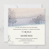 Winter Blue and White Wedding Einladung (Rückseite)