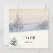 Winter Blue and White Wedding Einladung (Vorderseite)