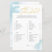 Winter Blue Baby Dusche Spiel, was in Ihrer Tasche (Vorne/Hinten)