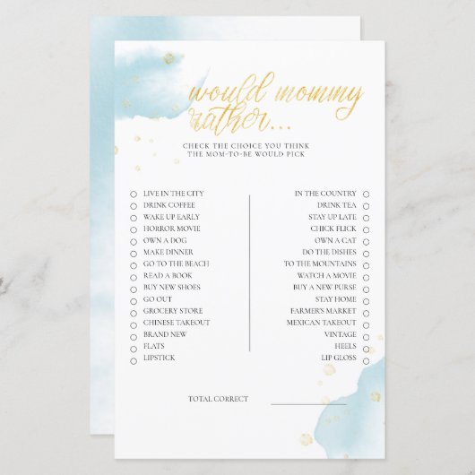 Winter Blue Baby Duwer Game würde Mama eher (Vorne/Hinten)