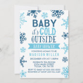 Winter Blue Baby Es ist kalte Außendusche. Einladung (Vorderseite)