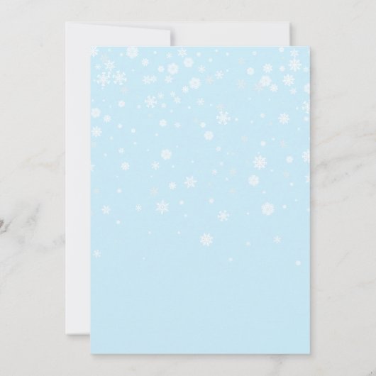 Winter Blue Baby Es ist kalte Außendusche. Einladung (Rückseite)