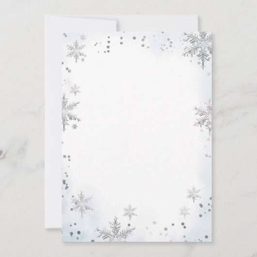 Winter Blue Baby Sprinkle Boy Baby Dusche Einladung (Rückseite)