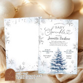 Winter Blue Baby Sprinkle Boy Baby Dusche Einladung